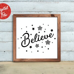 Believe SVG, Believe Cricut Cutfile, Christmas SVG, Instant Download
