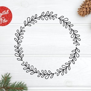 Weihnachten Holly Kranz SVG, Kranz Svg, Lorbeer Svg, geschnitten Datei, Instant Download