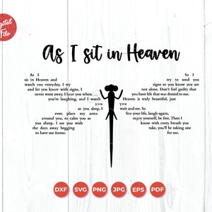Alors que je m’assois au ciel svg, Perte d’un être cher svg, Memorial SVG, Dragonfly svg, Cricut & Silhouette, Firefly Words SVG, Loved One in Heaven