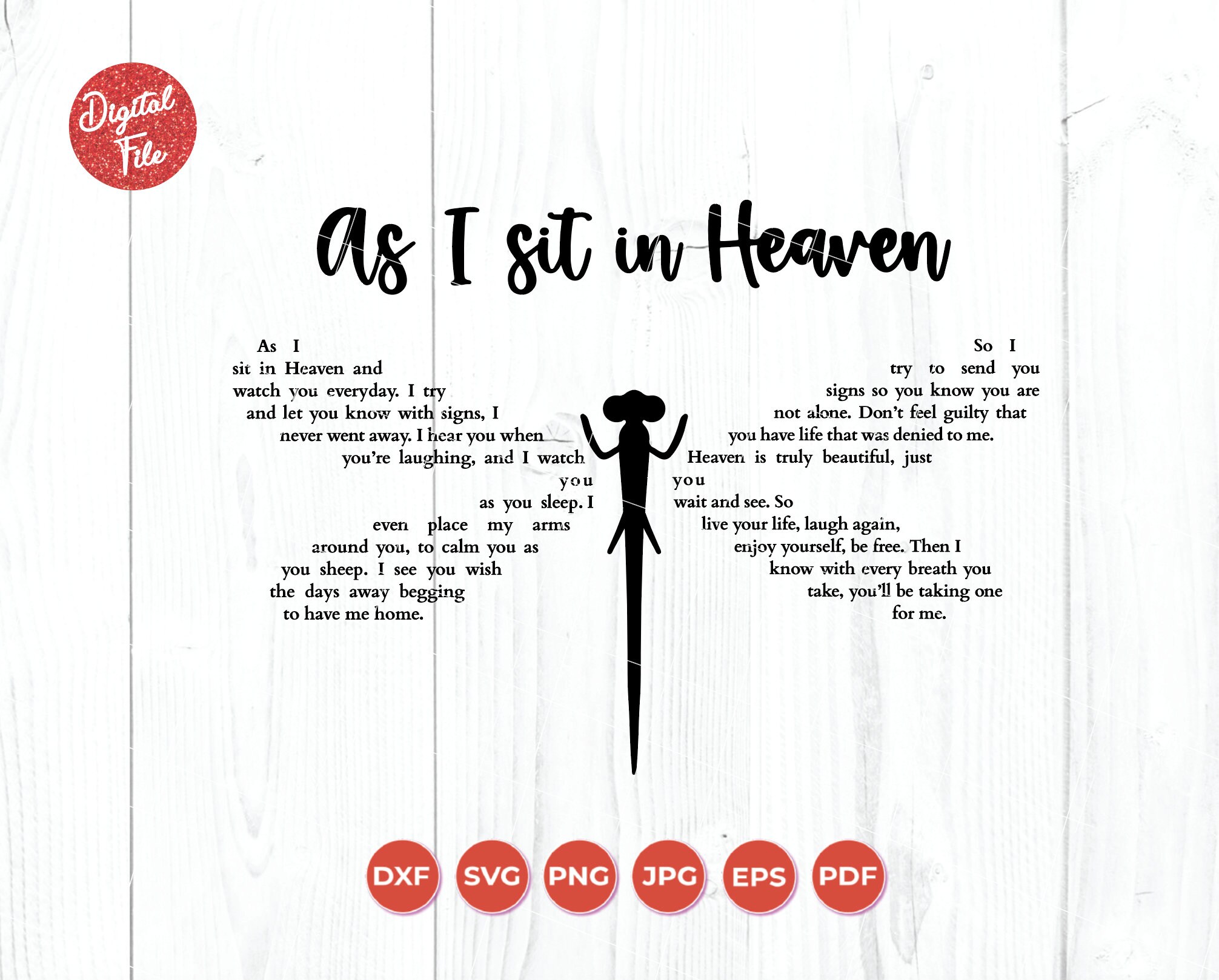 As I Sit In Heaven Svg Loss Of Loved One Svg Memorial Svg Etsy Canada