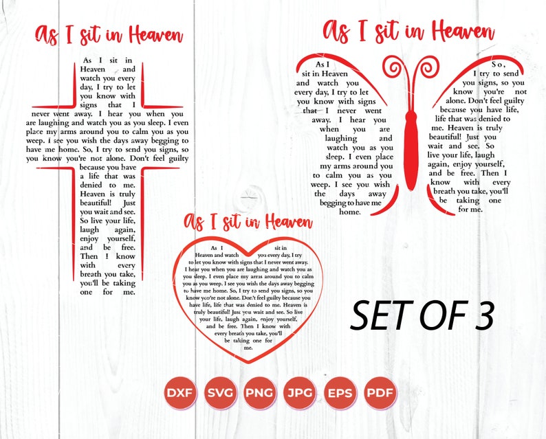 Clip Art Art Collectibles Cricut Cutting File As I Sit In Heaven Bundle Svg Instant Download Poem In Loving Memory As I Sit In Heaven Svg