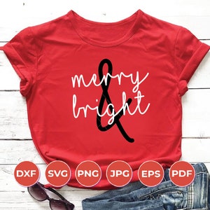 Merry SVG, Christmas SVg,  Merry handlettered svg, christmas svg, Merry and Bright, SVG Cut File, for cricut, for silhouette, holiday svg