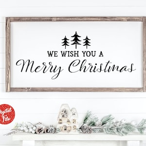 Wir wünschen Ihnen eine frohe Weihnachten Svg, frohe Weihnachten Svg, Bauernhaus Stil Svg, Bauernhaus Weihnachten Svg, digitale Datei, Cricut geschnitten Datei