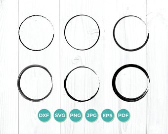 Círculo afligido SVG, Círculo SVG, Colección de círculos, Archivo de corte de cricut círculo, Silueta de círculo, Marco de monograma de círculo, Descarga instantánea
