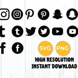 Social media symbold svg, social media icons png, cricut cut file, instant download, high resolution, 28 files in total