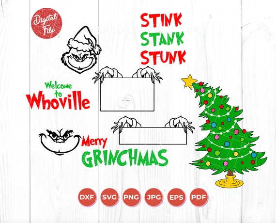 Grinch SVG Bundle: Christmas, Whoville, Max Dog (Digital Download)