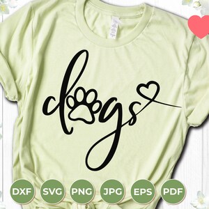 Dog Love SVG, Dogs SVG, I Love Dogs SVG, Animal Love Svg, Cricut Cut File, Digital Download