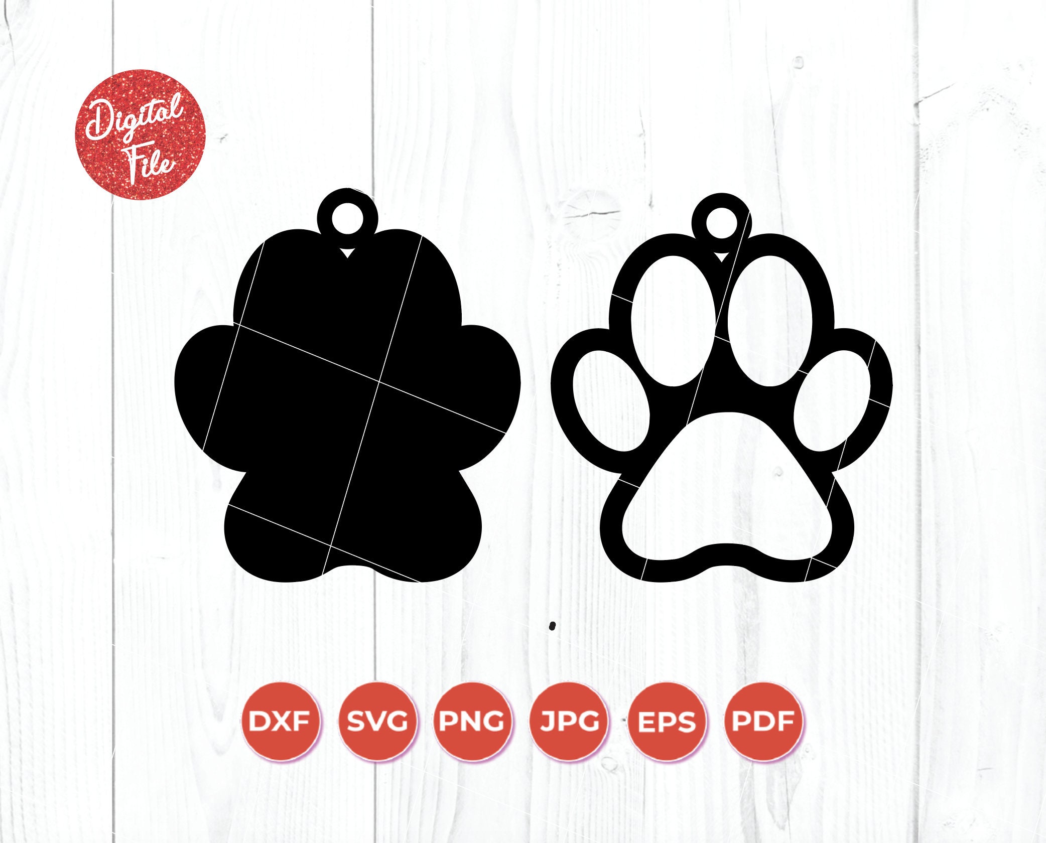 Paw Ornament SVG Christmas Ornament Paw Print Ornament Dog - Etsy