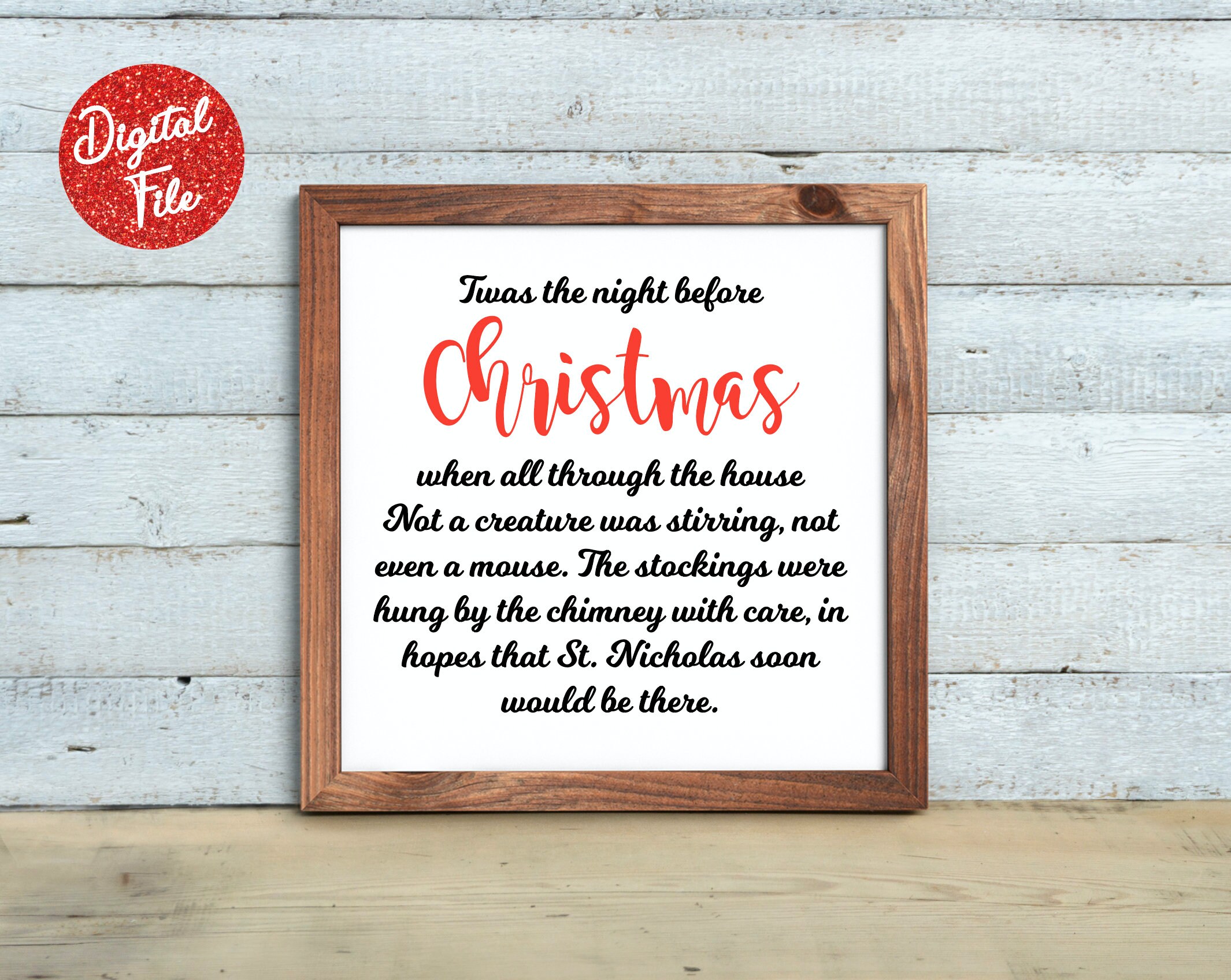 Twas The Night Before Christmas SVG Christmas Poem Svg | Etsy