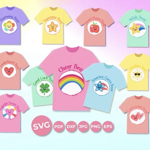Care Bears Belly Badges Digital Files: SVG, PNG, JPG (Commercial Use)