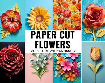 30+ Scherenschnitt Blumen Midjourney Prompts, AI Art, Midjourney Prompt, Midjourney AI Art, Lernen Midjourney, Digital Art, AI Generate