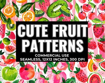 Fruit Seamless Digital Paper Seamless Pattern Repeat Pattern Commercial Use Seamless fruit pattern Vector illustration
