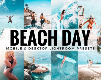 Lightroom-voorinstellingen voor stranddag: mobiel en desktop (DNG, XMP)
