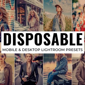 12 Lightroom Presets DISPOSABLE FILM for Mobile and Desktop Vintage Retro Filter, Grain Presets, Analog Film Preset for Instagram, Aesthetic