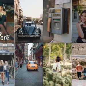 May include: A collage of images featuring vintage cars, a payphone, and people in various settings. The word "before" is written in white on a brown background.