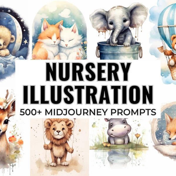 500+ Midjourney Nursery Prompts, AI Art, Midjourney Prompt, Midjourney AI Art, Learn Midjourney, Digital Art, AI Generate Print