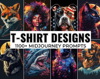 1000 T-shirt Designs Midjourney Prompts, AI Art, Midjourney Prompt, Midjourney AI Art, Learn Midjourney, Digital Art, AI Generate, Art Print