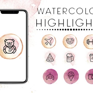 113 Instagram Story Highlights Icons - Instagram Story Covers - Aquarel - Instagram Story Highlights - Instagram Stories - Blogger