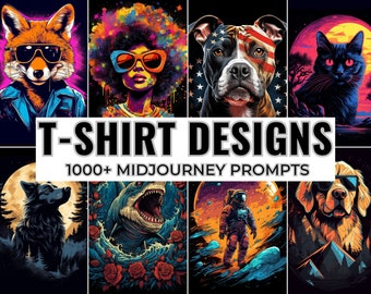 1000 T-shirt Designs Midjourney Prompts, AI Art, Midjourney Prompt, Midjourney AI Art, Learn Midjourney, Digital Art, AI Generate, Art Print