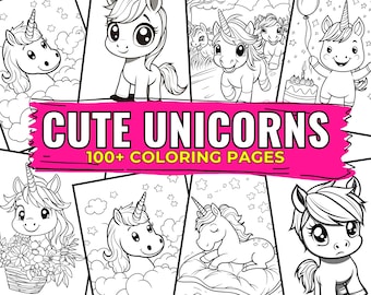 100 Unicorn Coloring Pages: Fun Kids Activity (Printable)