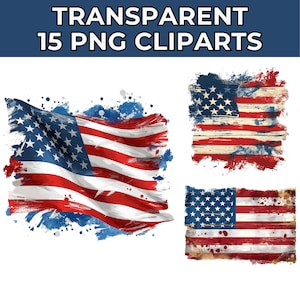 USA Flag Clipart - Watercolor USA Flag for Printable and Sublimation Projects - High Quality PNG Digital Downloads for Paper Craft