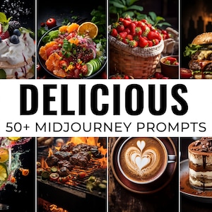 50+ Realistic Food Midjourney Prompt, AI Art, Midjourney Prompt, Midjourney AI Art, Learn Midjourney, Digital Art, AI Generate, Art Print