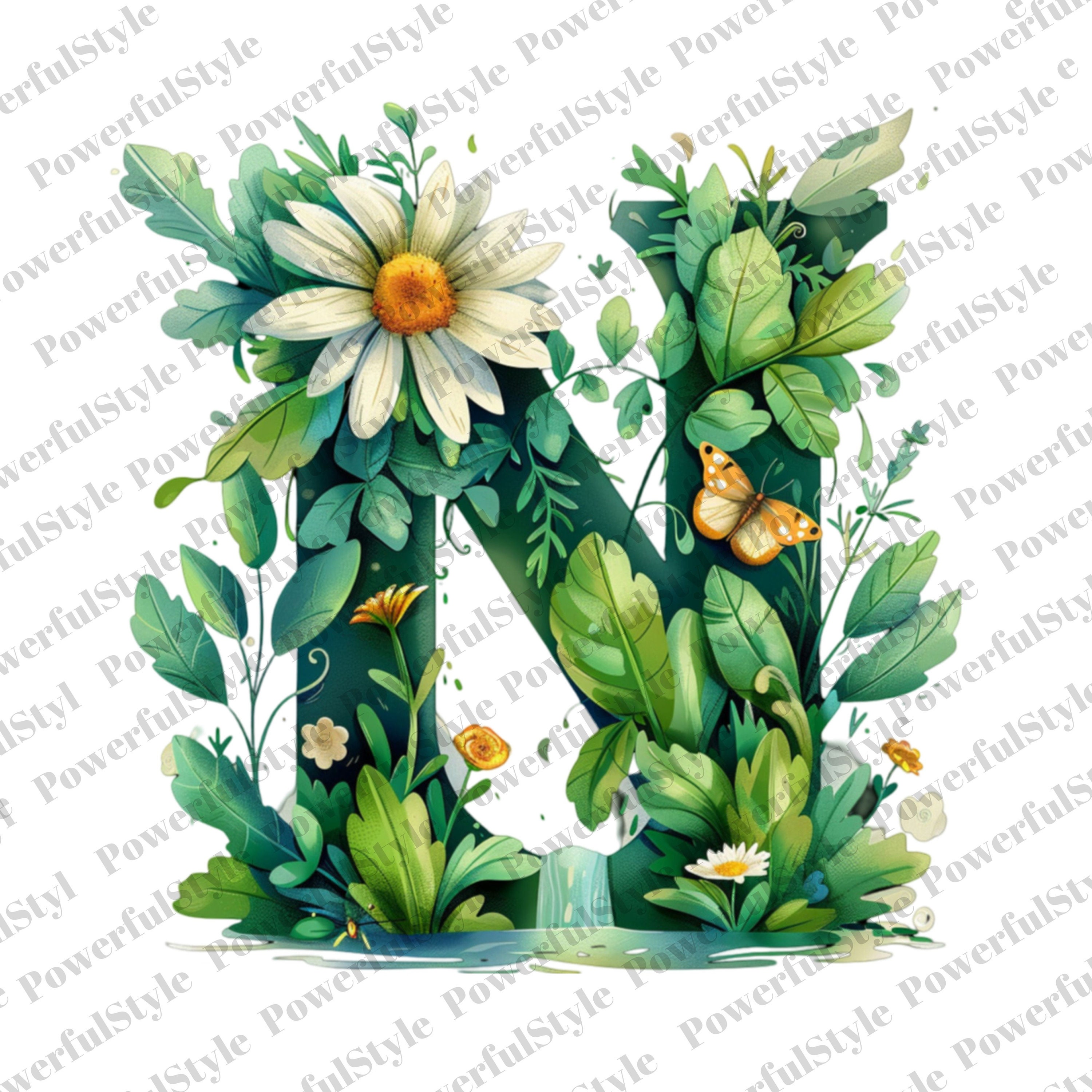 26 PNG Watercolor Floral Alphabet Collection Clipart | Pink Alphabet ...