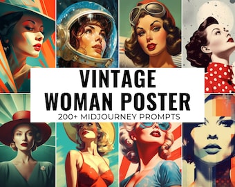 200+ Vintage Poster Midjourney Prompts, AI Art, Midjourney Prompt, Midjourney AI Art, Learn Midjourney, Digital Art, AI Generate, Art Print