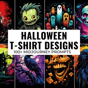 100+ Halloween T-shirt Designs Midjourney Prompts, AI Art, Midjourney Prompt, Midjourney AI Art, Learn Midjourney, Digital Art, AI Generate