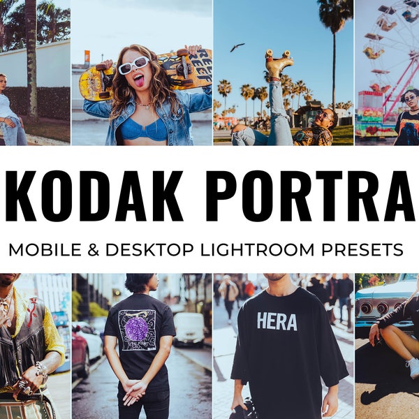 16 Lightroom Presets KODAK PORTRA for Mobile and Desktop Vintage Retro Filter, Grain Presets, Analog Film Preset for Instagram, Aesthetic