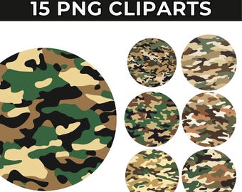 15 Camo Patches PNG Digital Download | Hunting Sublimation PNG for Shirts | Camo Sublimation Design Bundle | Printable Patch PNG for Crafts