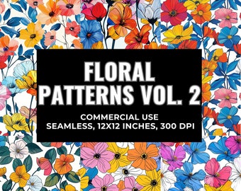 Floral Printable Paper Seamless Romantic Floral Digital Download Vintage Scrapbook Paper Flower Junk Journal JPG Collage Sheet Digital Art