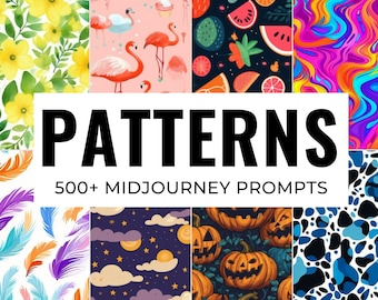 500+ Patterns Midjourney Prompts, AI Art, Midjourney Prompt, Midjourney AI Art, Learn Midjourney, Digital Art, AI Generate, Art Print