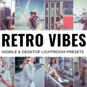 11 Lightroom Presets RETRO VIBES for Mobile and Desktop Vintage Retro Filter, Grain Presets, Analog Film Preset for Instagram, Aesthetic