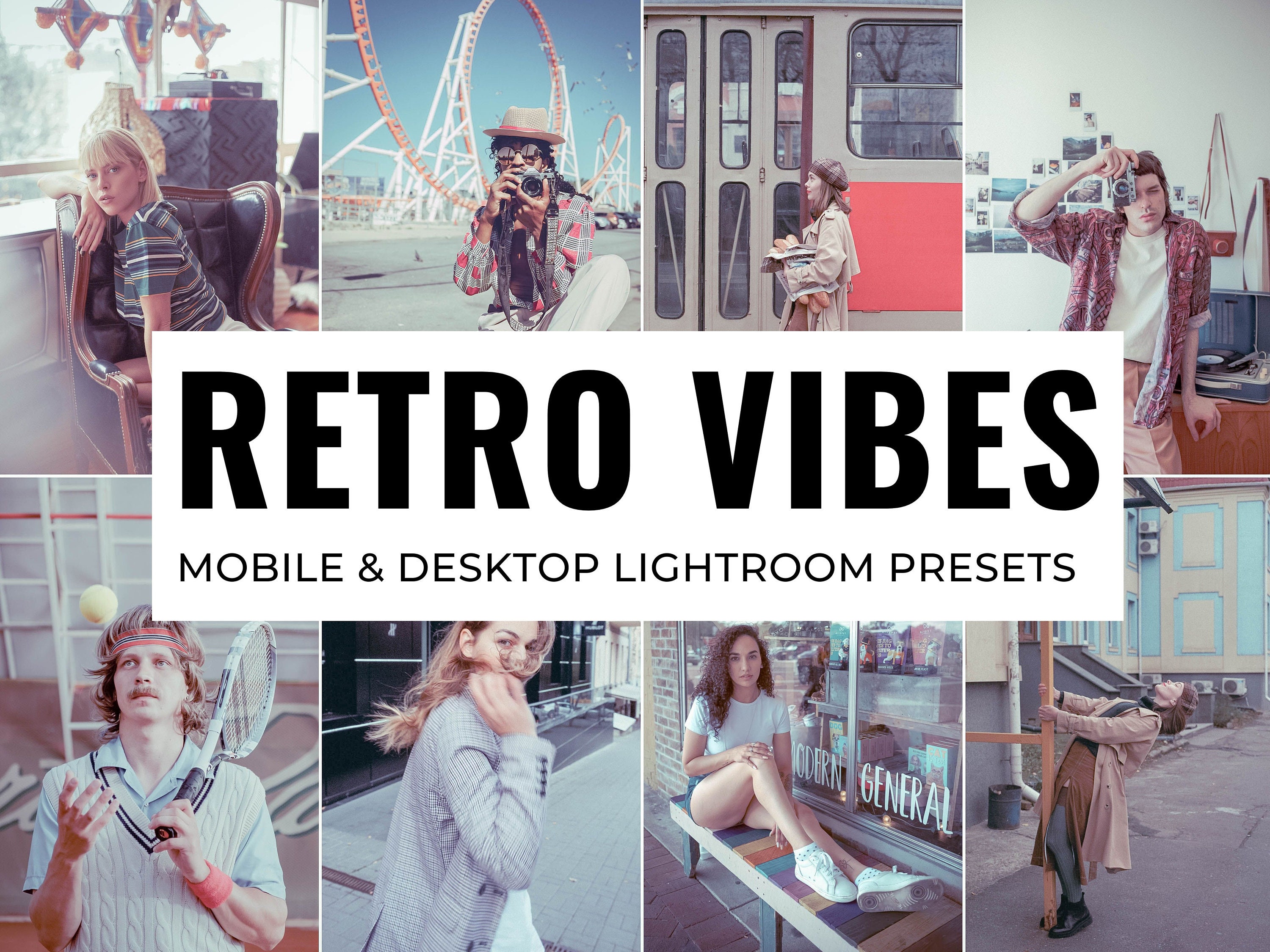 11 Lightroom Presets RETRO VIBES for Mobile and Desktop Vintage Retro Filter, Grain Presets, Analog Film Preset for Instagram, Aesthetic