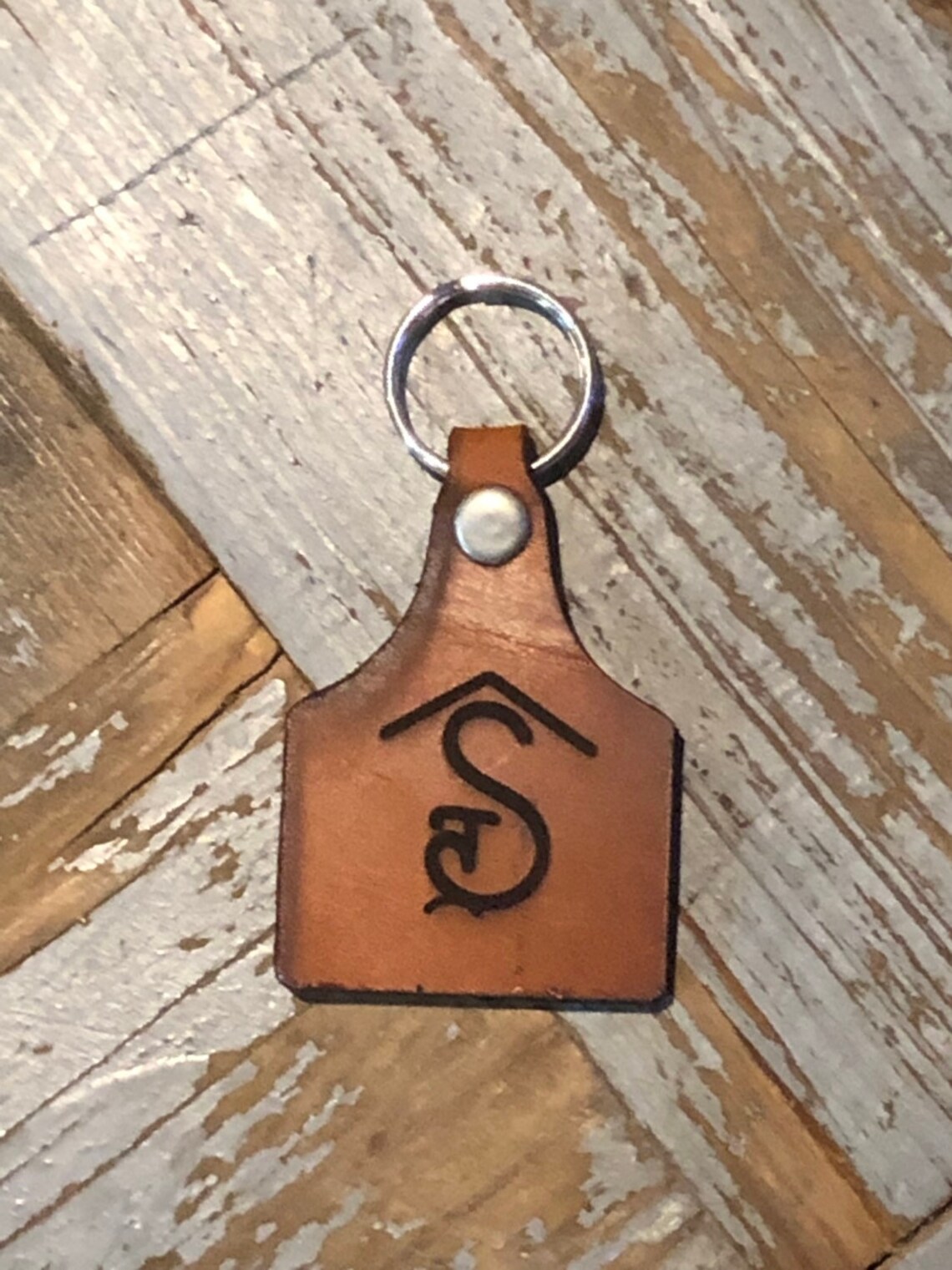 YOUR BRAND Leather Ear Tag Keychain Personalized With Your Etsy