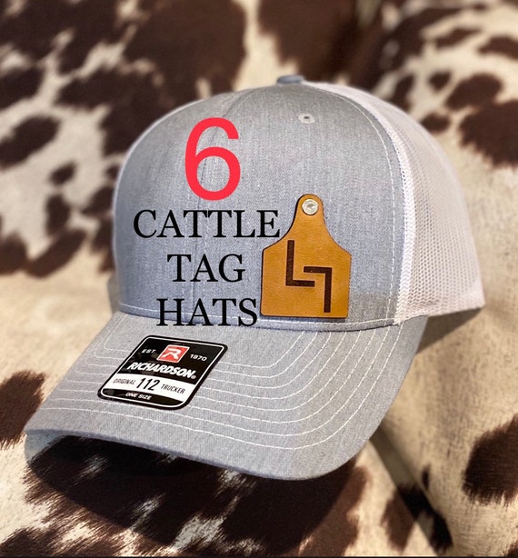 6 Custom Ear Tag Hats. Mix and Match 