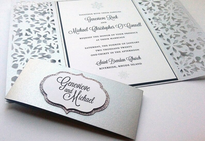 Snowflake Folder Wedding Invitation