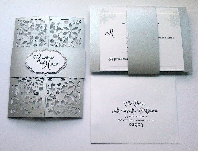 Snowflake Folder Wedding Invitation