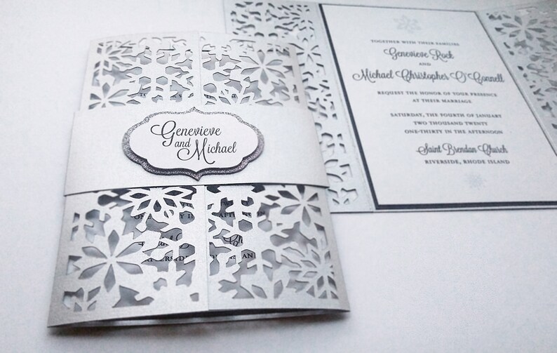 Snowflake Folder Wedding Invitation