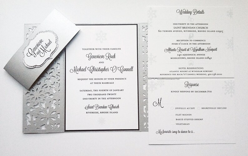 Snowflake Folder Wedding Invitation