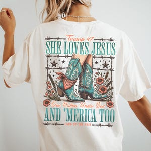 Western Trump Shirt, Funny 4th of July Tshirt, Merica T-Shirt, Comfort Colors Tee, Pro God Pro Trump Patriotic T, Trump Lover Gift, Cowgirl