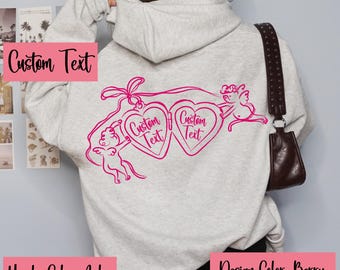 Valentinstag Hoodie für Sie, Benutzerdefinierter Valentinstag Hoodie, personalisierter Valentinstag Hoodie, Übergroßer Valentinstag Hoodie, V Day Tee