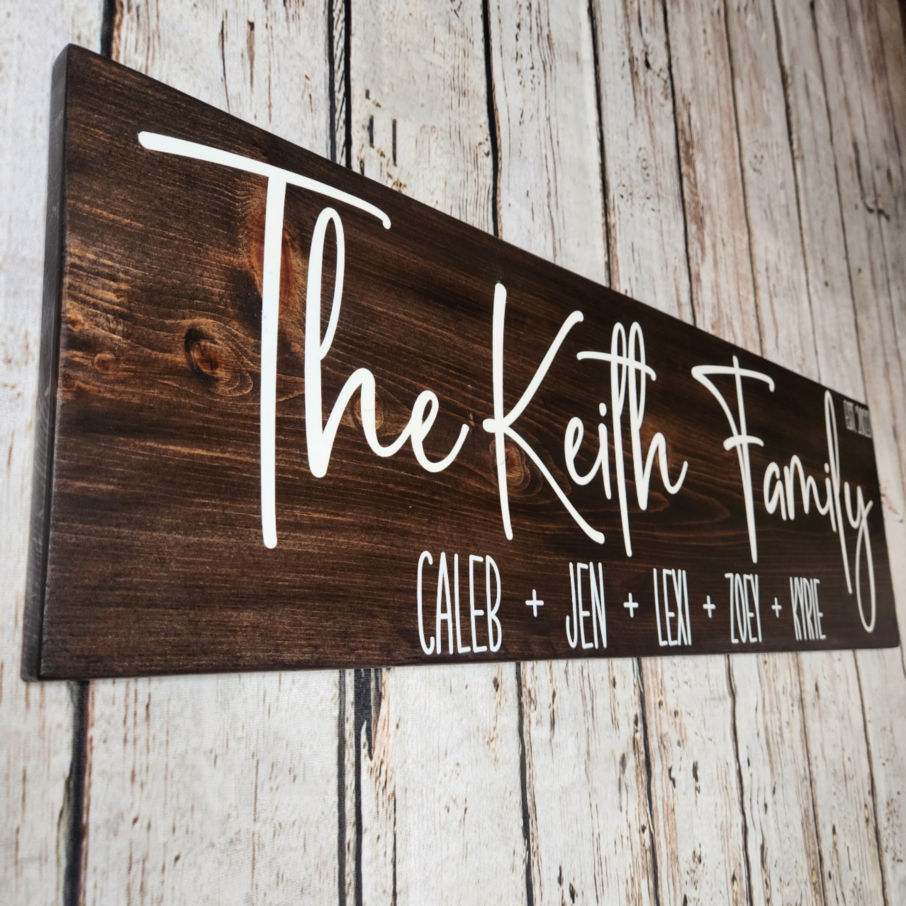 LARGE Established Family Sign, Family Wood Sign Free Ship, Last Name ...