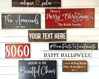 Custom Sign Free Ship, Personal Custom Gift, Engagement Gift Plaque, Last Name Wedding Sign, Custom Wood Sign Free Ship, Holiday Free Ship