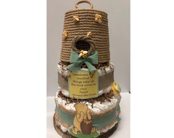 Winnie the Pooh Beehive Diaper Cake