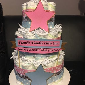 Twinkle Twinkle Little Star Gender Reveal Diaper Cake