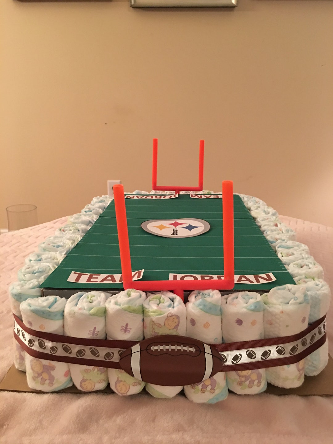 Football Field Diaper Cake