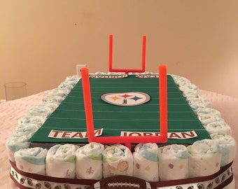 Football Field Diaper Cake