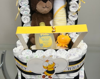 Handmade Stroller Diaper Gift- “What will Baby Bee?’